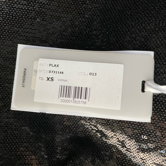 NWT PAROSH 320$ black Sequined Slim Fit Mini Dress, size XS - Picture 10 of 10